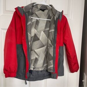 Eddie Bauer youth 3in1 red/black/gray jacket 10/12